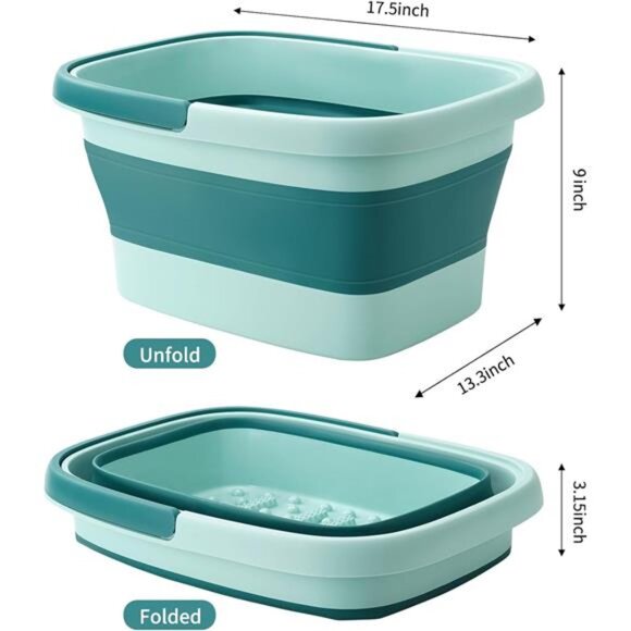 Collapsible Foot Bath Basin with Massage Acupoint for Soothing Foot Soaks - Picture 5 of 7